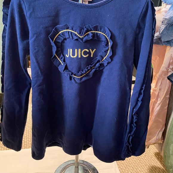 Juicy Couture Girls Size 8/10 long sleeved tops- 1 w flutter, 1 w sequins - Picture 2 of 5